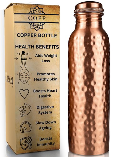 34oz pure copper - water, bottle