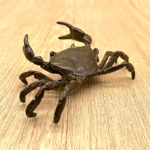 Brass crab sculpture - brass, rustic