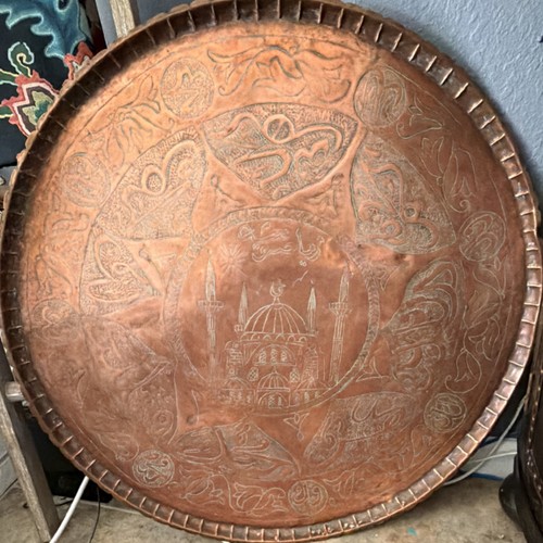 Handmade copper tray with - handmade,