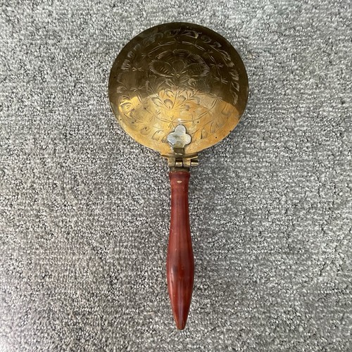Vintage solid etched brass - solid,